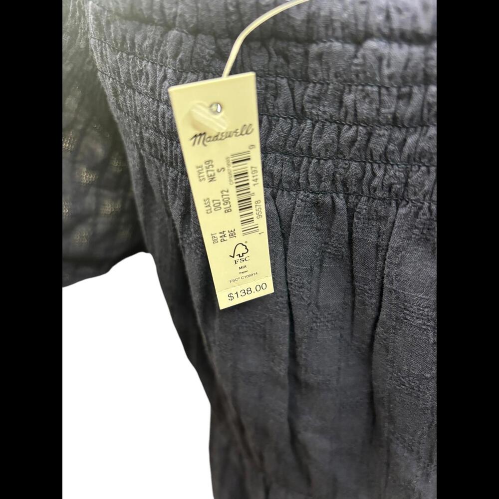 Madewell - Ruffle-Sleeve Tiered Midi Dress in Textured Check Size Small - Picture 3 of 4